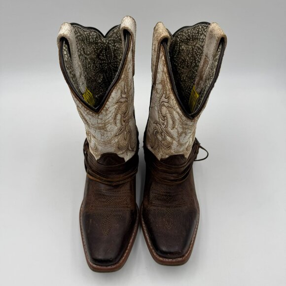 Dan Post Lil Myra Girls Western Boots Brown/Cream Leather Size 3 - Picture 3 of 9